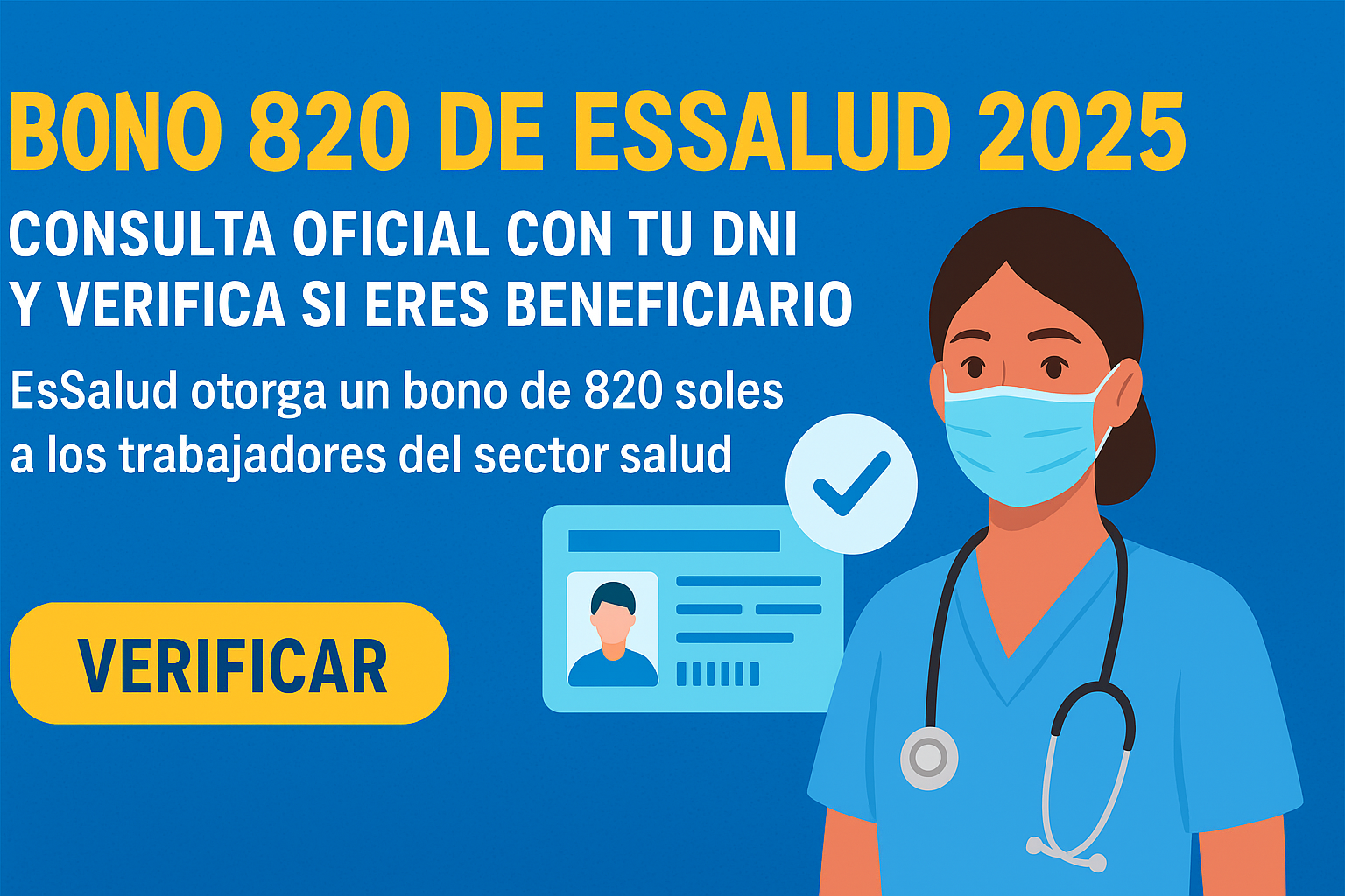 Bono 820 de EsSalud 2025: Cómo consultar con tu DNI y verificar si eres beneficiario