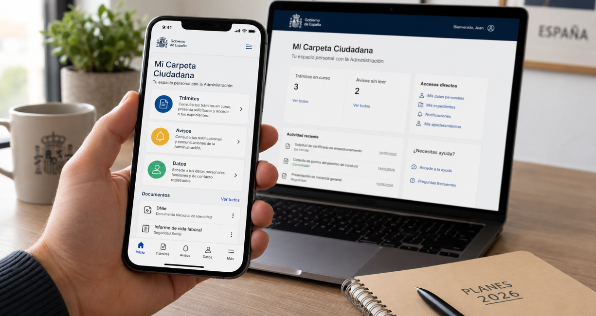 Mi Carpeta Ciudadana en 2026: trámites, avisos y datos disponibles