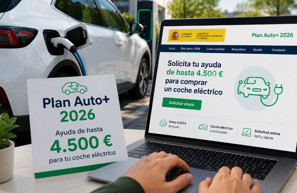 Plan Auto+ 2026: cómo solicitar hasta 4.500 € para un coche eléctrico